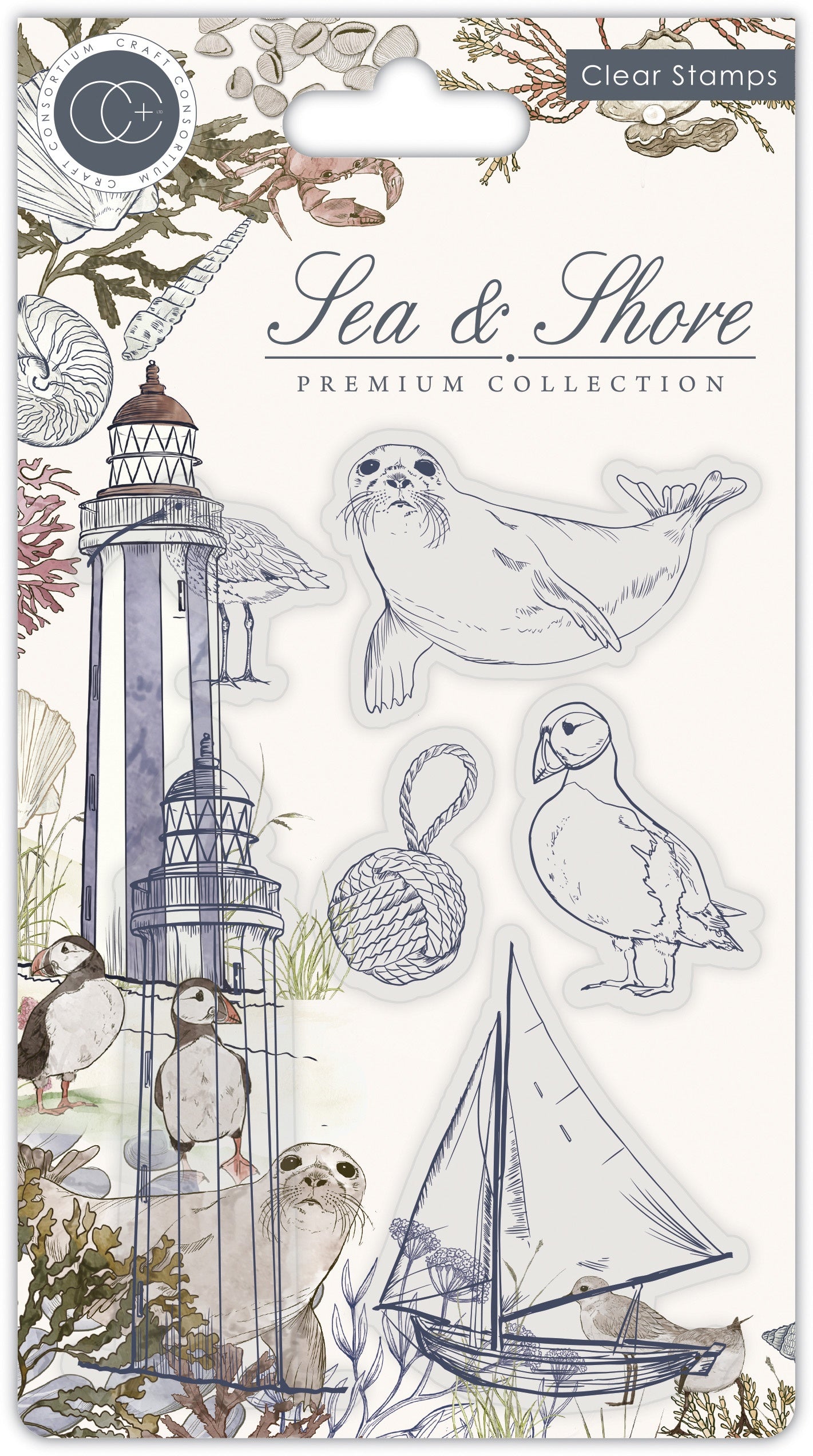 Craft Consortium A5 Clear Stamps Shore, Sea & Shore