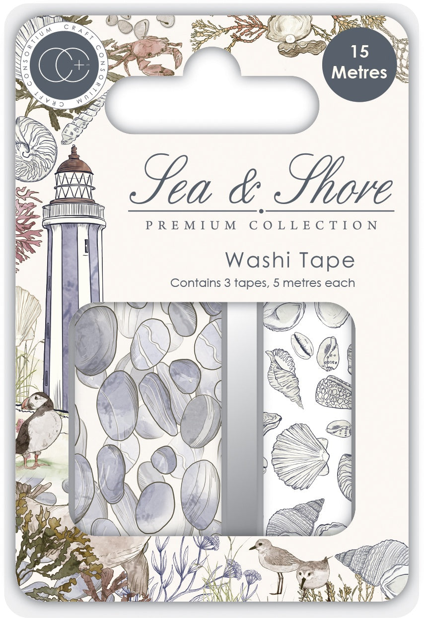 Craft Consortium Washi Tape 3/Pkg Sea & Shore