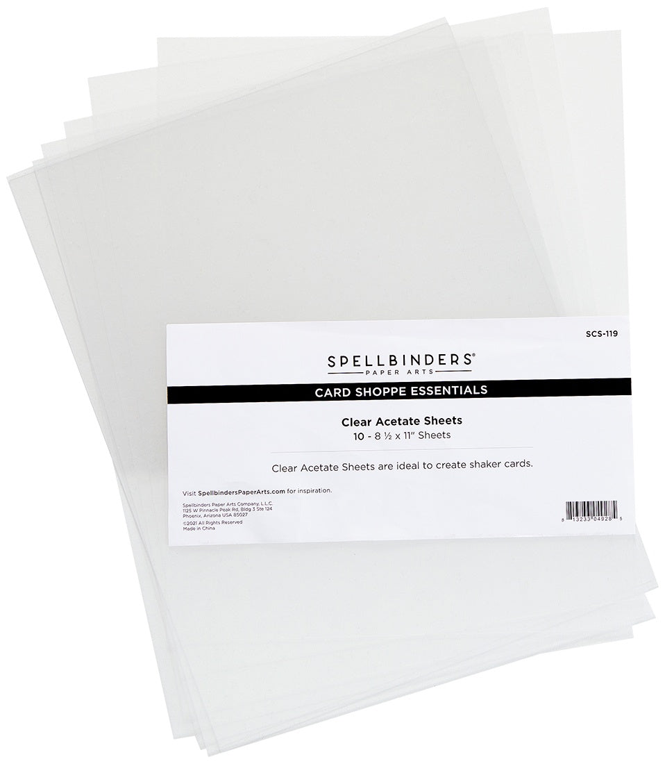 Spellbinders Acetate 8.5"X11" 10/Pkg-Clear