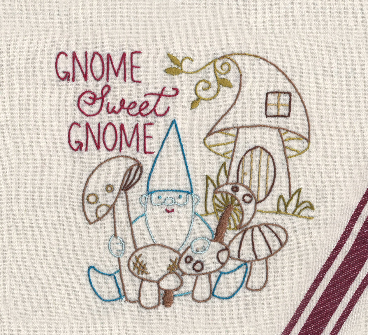 Stitcher's Revolution Iron-On Transfers Gnome Sweet Gnome