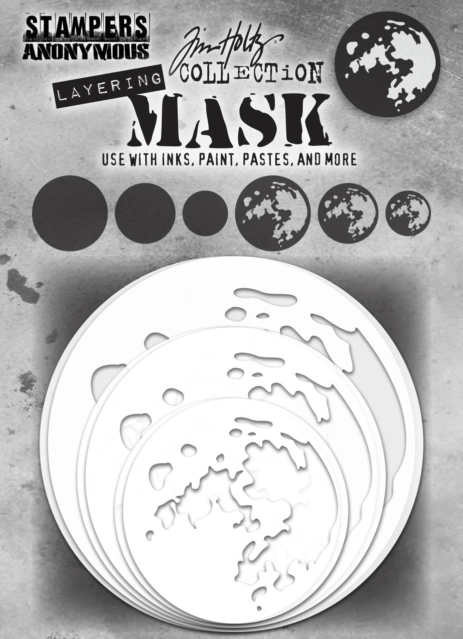 Tim Holtz Layering Mask Set 6/Pkg Moon
