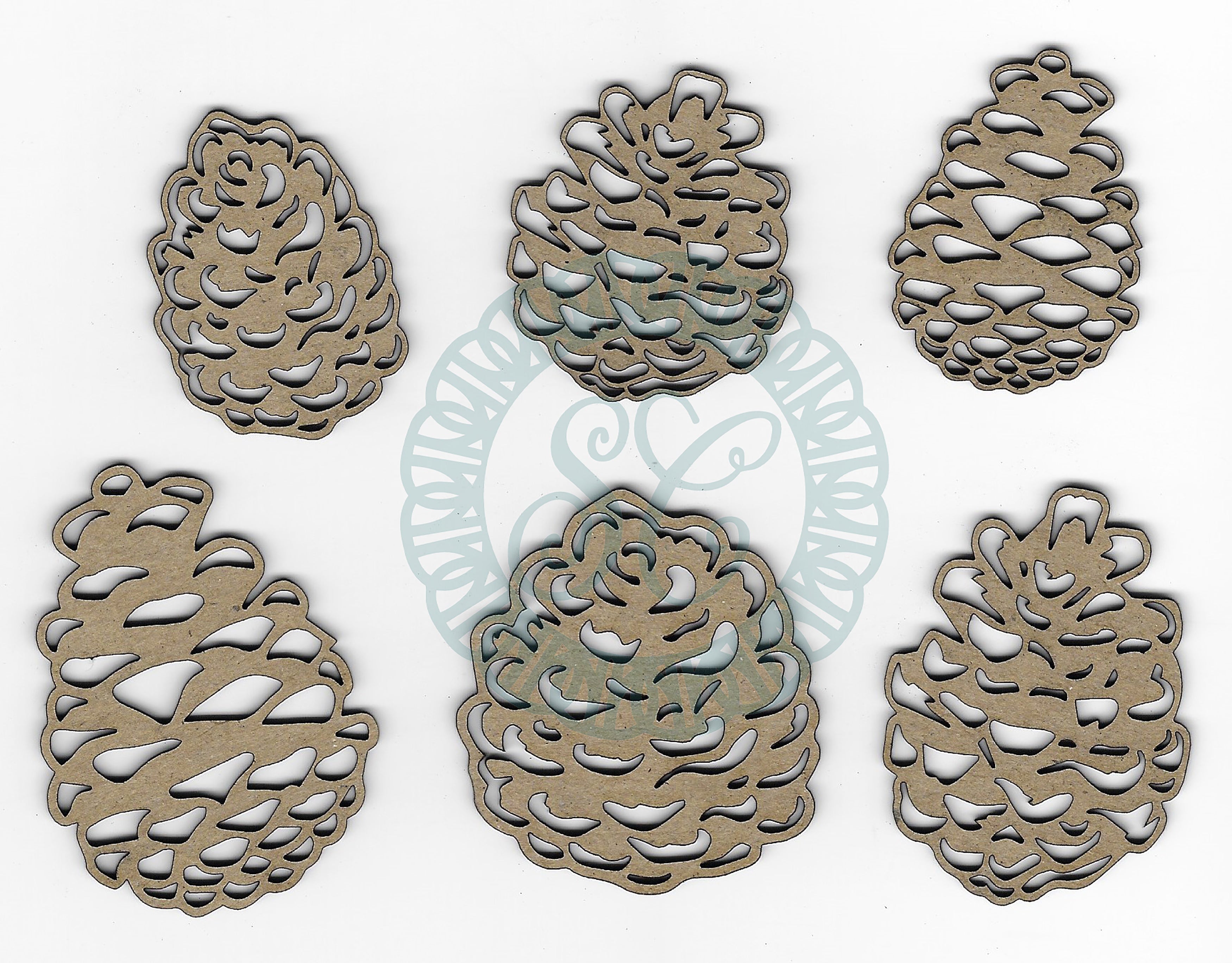 Scrapaholics Laser Cut Chipboard 2mm Thick-Pinecones, 6/Pkg/ 1.5" To 2"