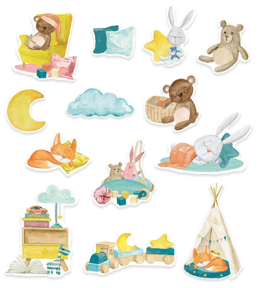 P13 Good Night Ephemera Cardstock Die-Cuts 13/Pkg-