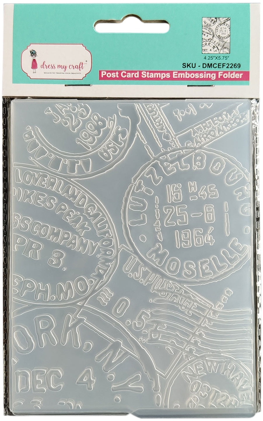 Dress My Craft Embossing Folder 4.25"X5.75" Post Card