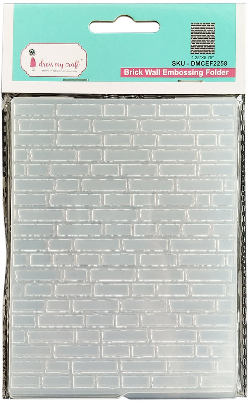 Dress My Craft Embossing Folder 4.25"X5.75" Brick Wall