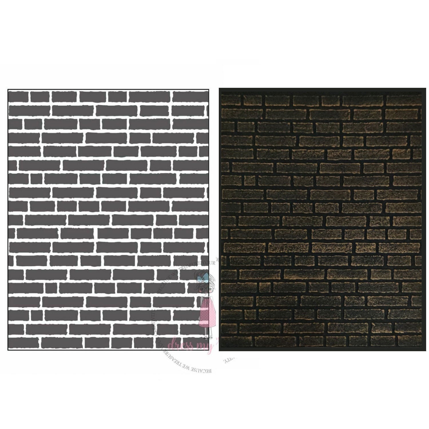 Dress My Craft Embossing Folder 4.25"X5.75" Brick Wall
