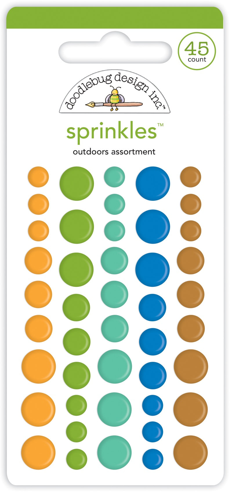 Doodlebug Sprinkles Adhesive Enamel Shapes Outdoors Assortment