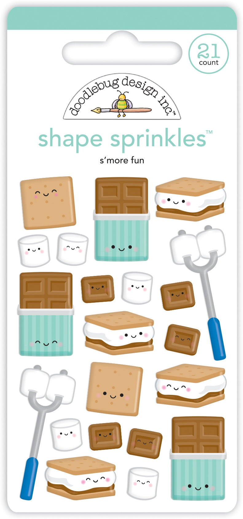 Doodlebug Sprinkles Adhesive Enamel Shapes S'more Fun