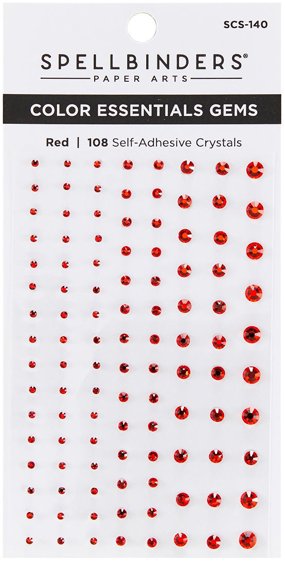 Spellbinders Color Essentials Gems 108/Pkg Red Mix