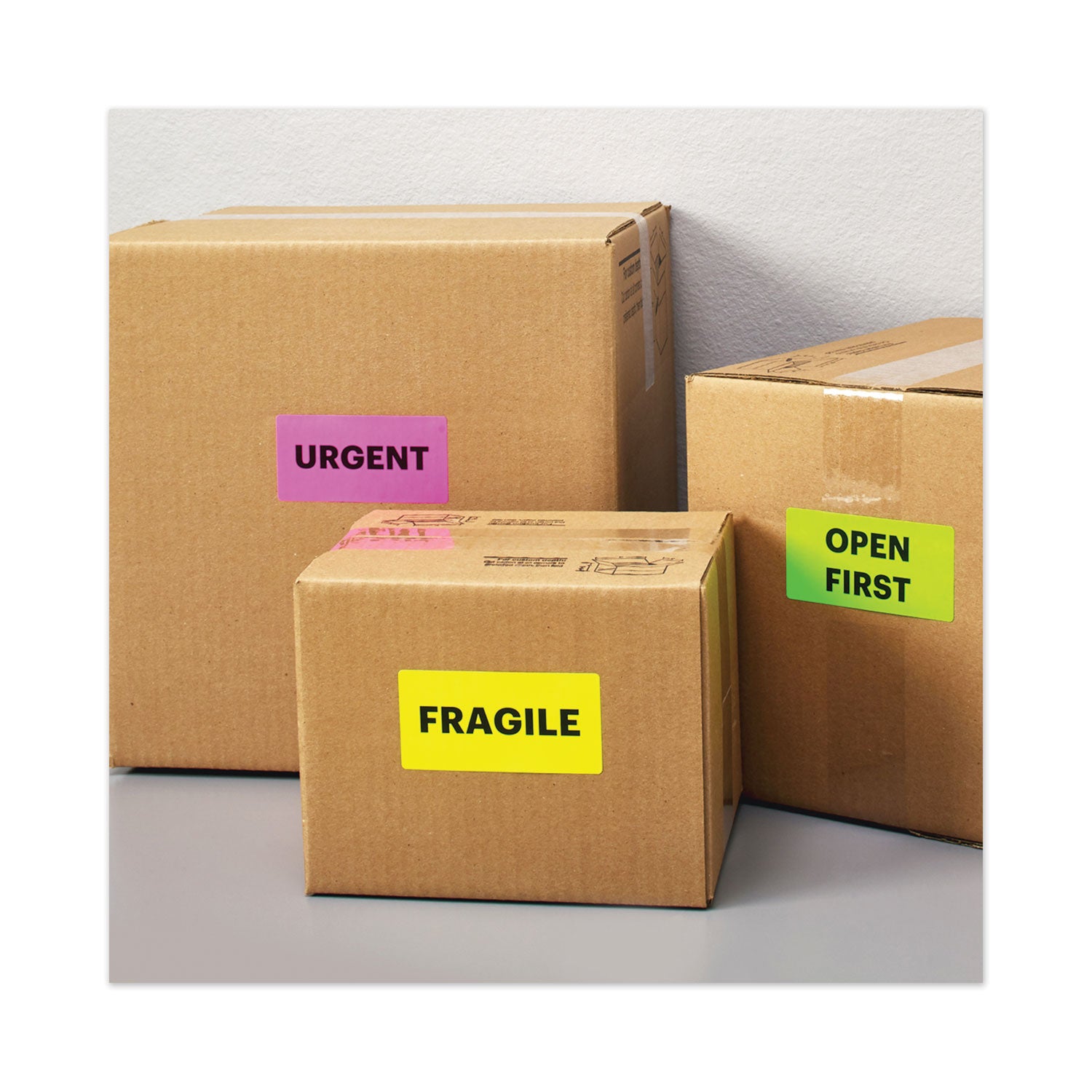 Avery® High-Visibility Permanent ID Labels, Laser, 2 x 4, Asst. Neon, 150/Pack