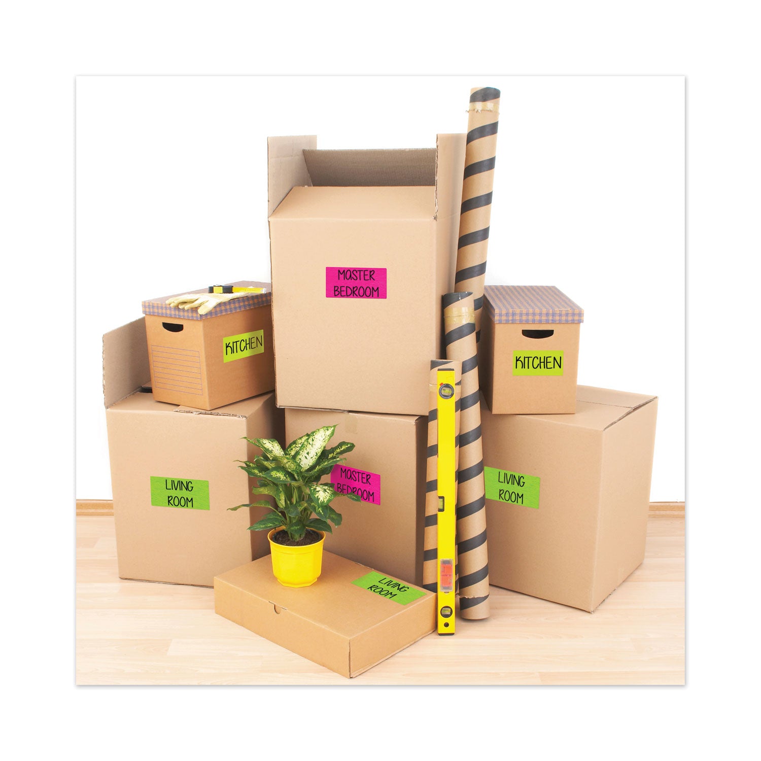 Avery® High-Visibility Permanent ID Labels, Laser, 2 x 4, Asst. Neon, 150/Pack