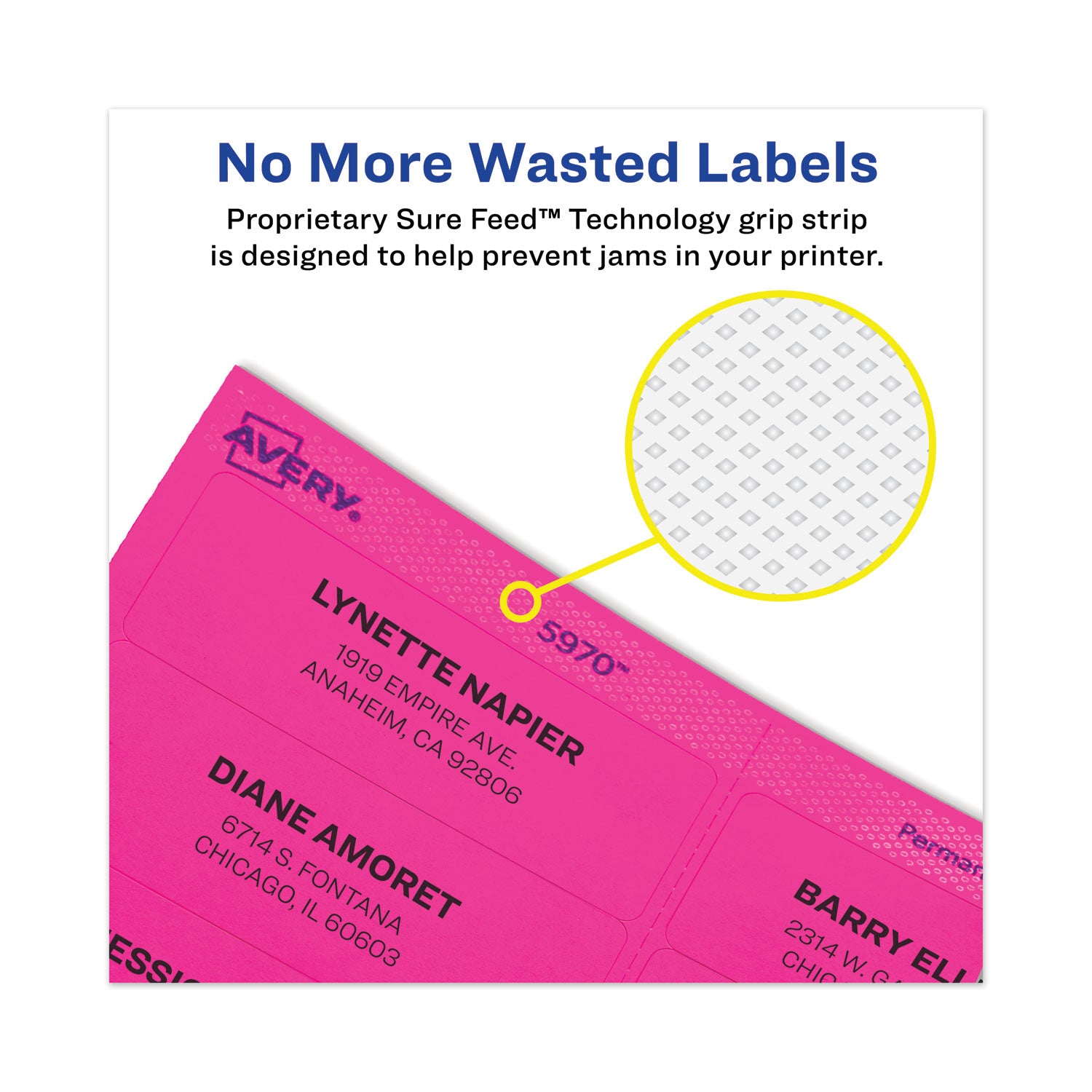 Avery® High-Visibility Permanent ID Labels, Laser, 2 x 4, Asst. Neon, 150/Pack