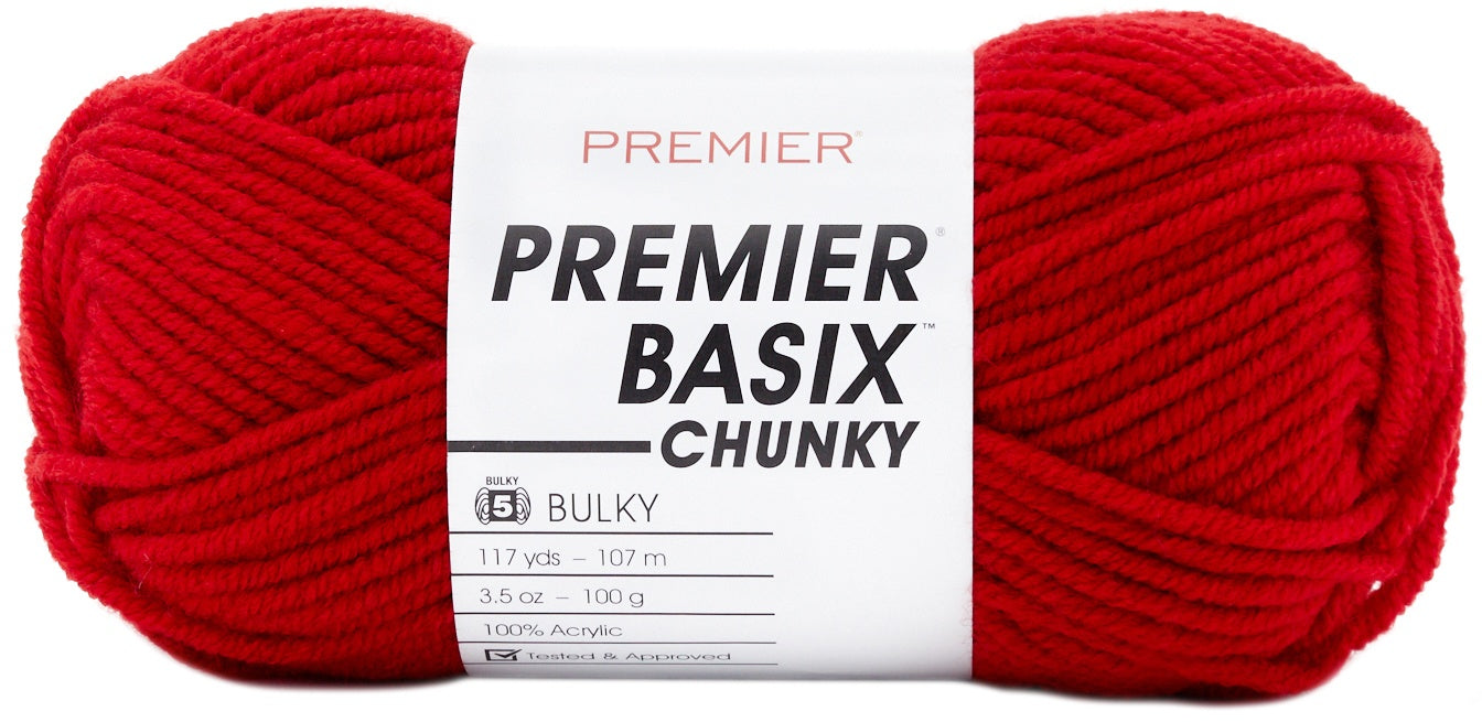 Premier Yarns Basix Chunky Yarn-Deep Red