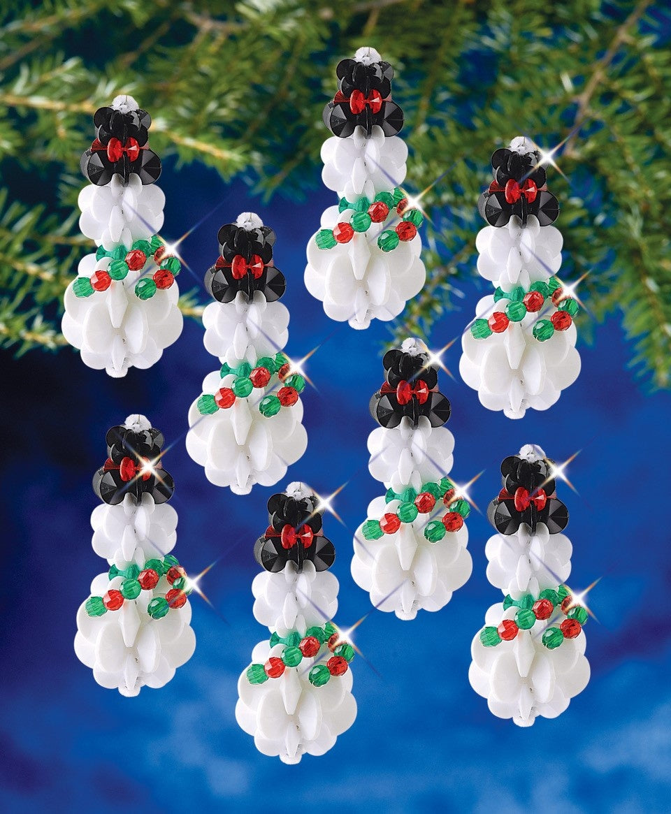 Holiday Beaded Ornament Kit-Sunburst Snowman Makes 12