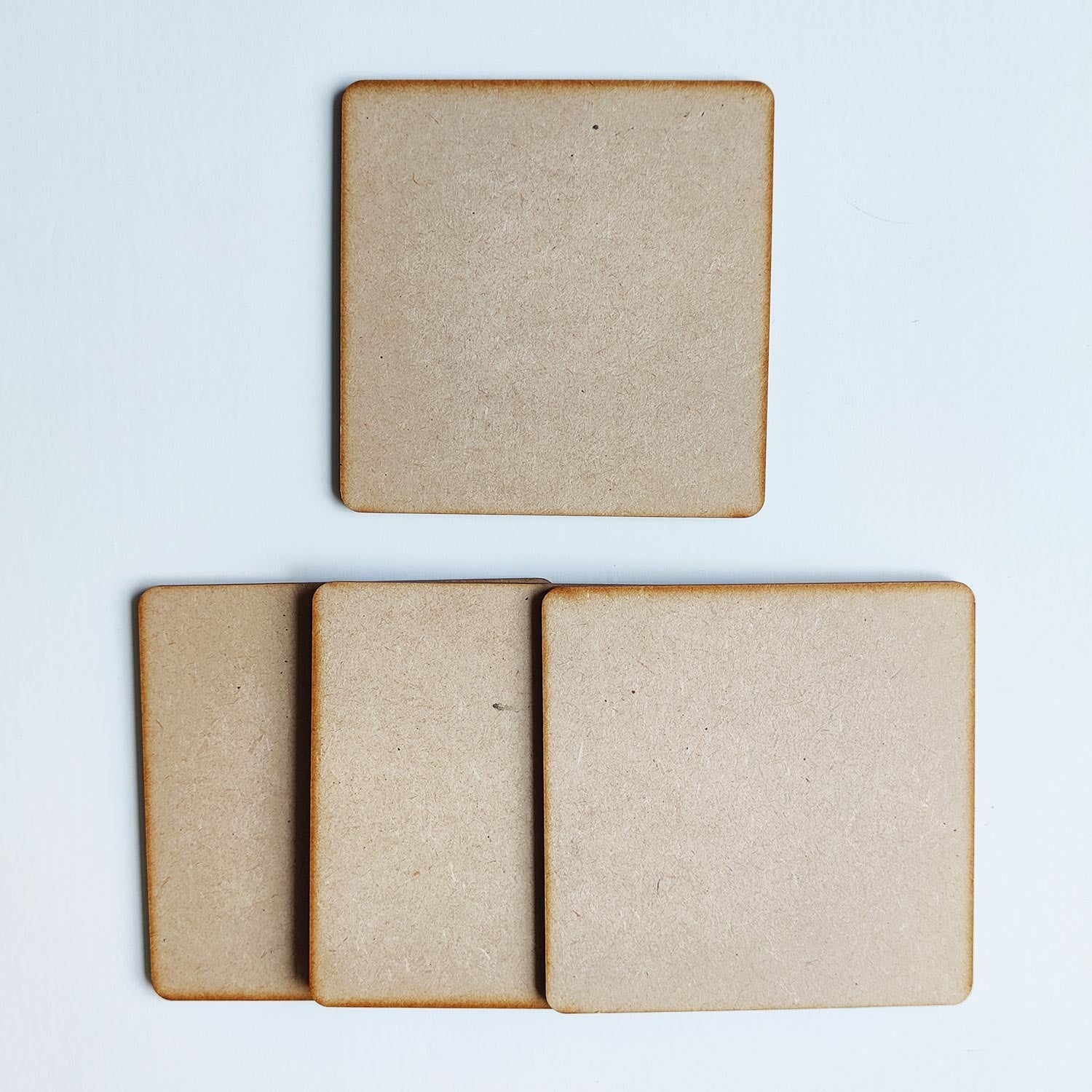 Dress My Craft MDF Coasters 4"X4" 4/Pkg-Curved Square