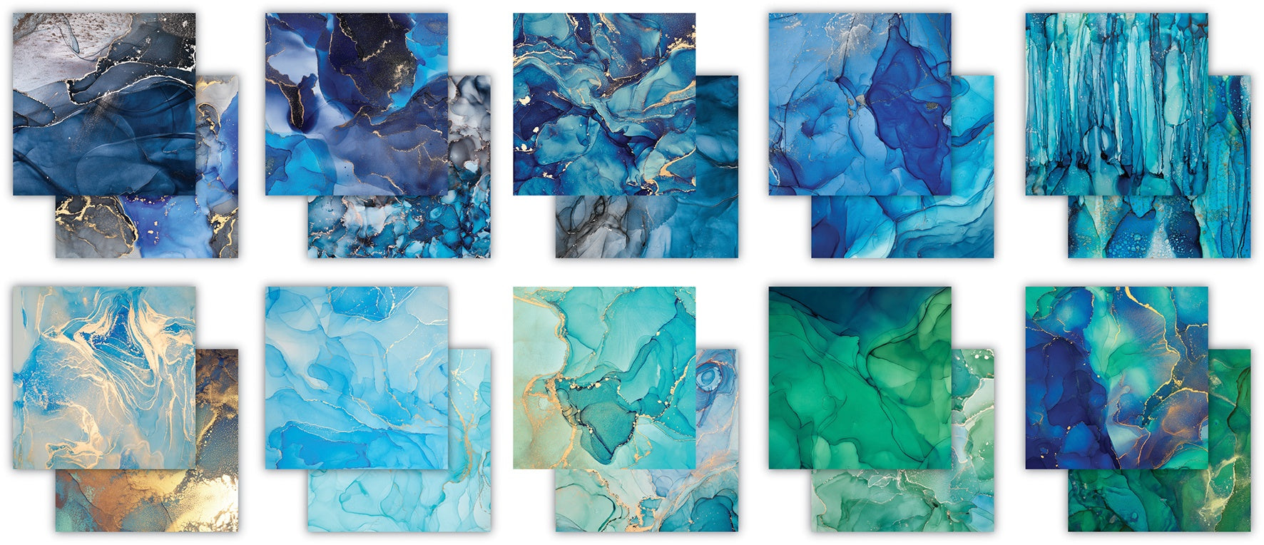 Craft Consortium Double-Sided Paper Pad 6"X6" 40/Pkg-Ink Drops - Ocean, 20 Designs