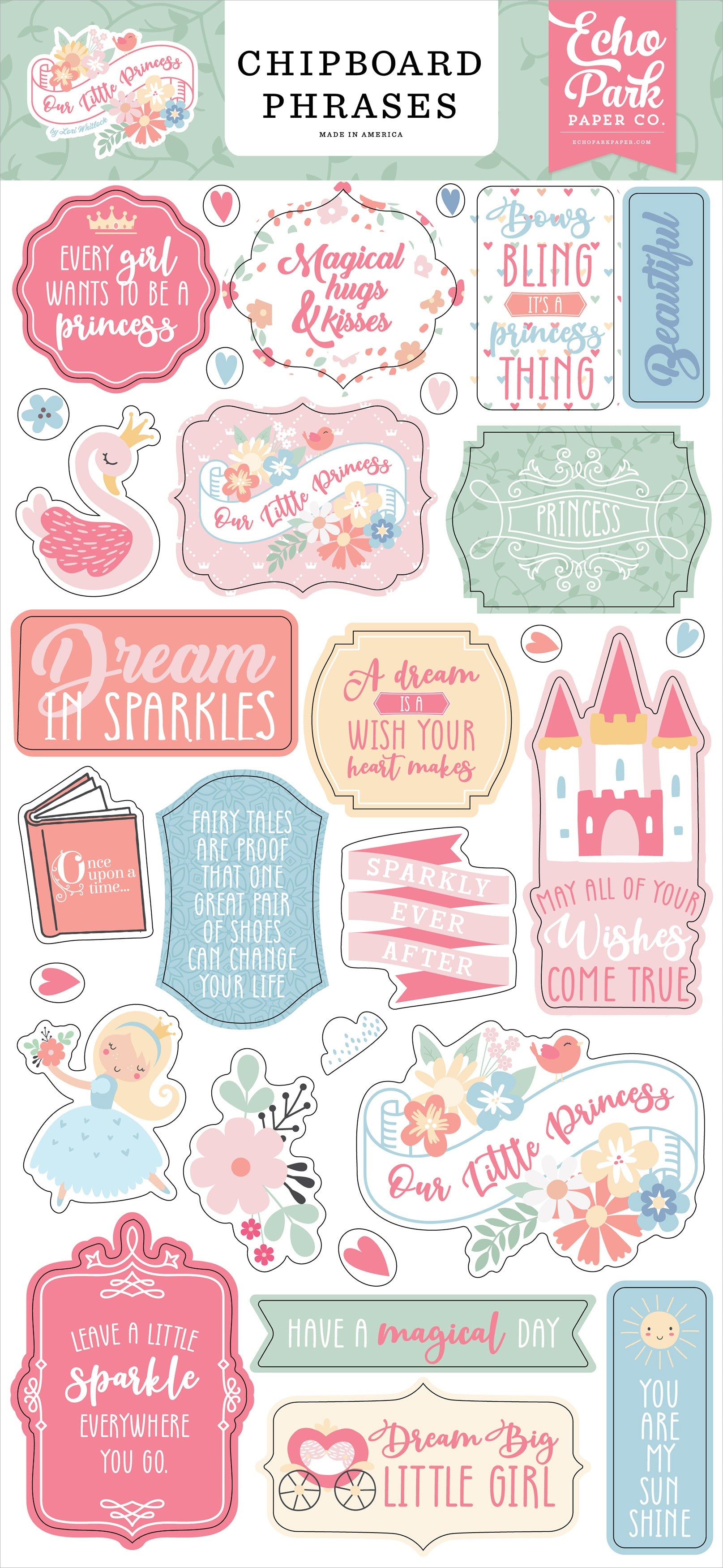 Our Little Princess Chipboard 6"X13"-Phrases