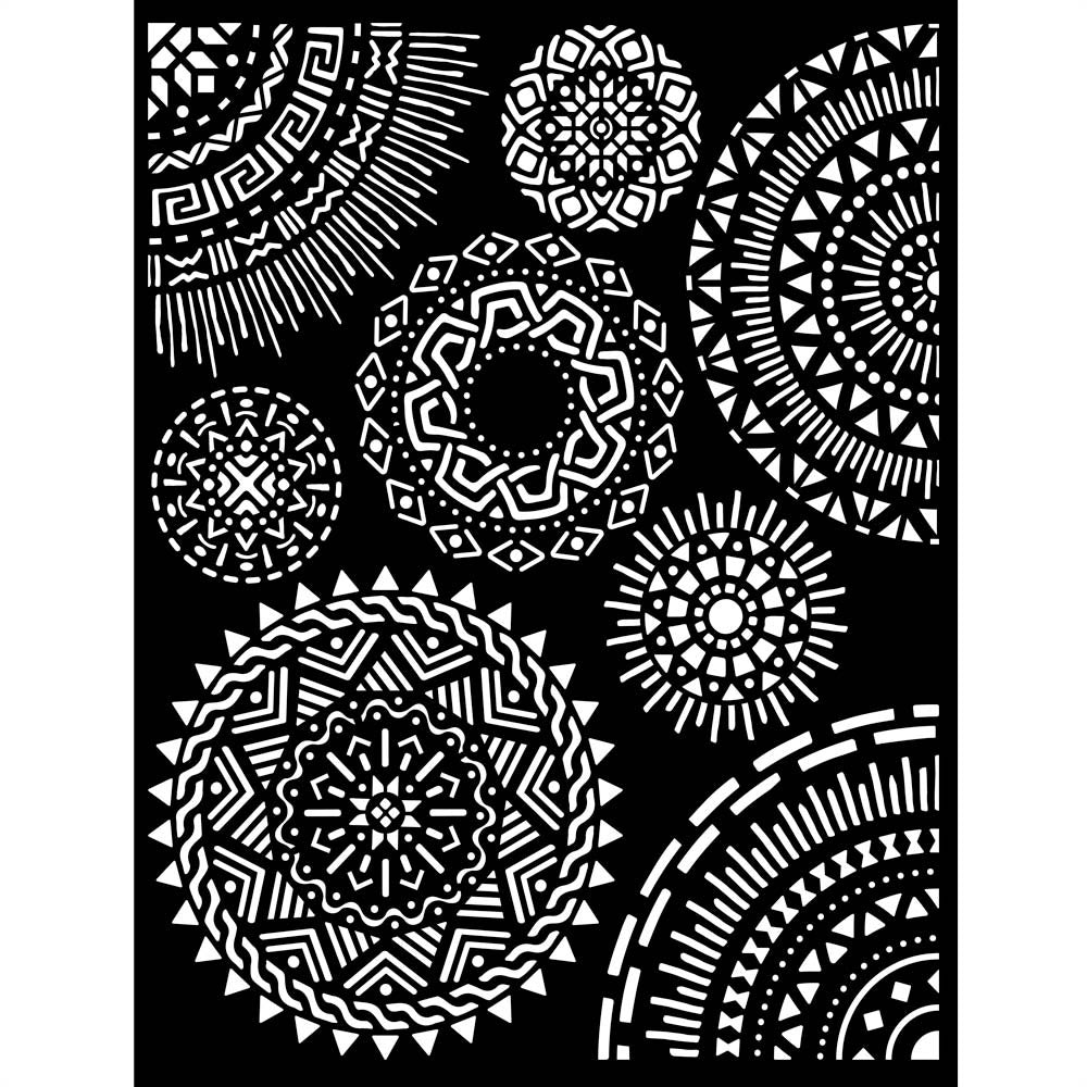 Stamperia Stencil 7.87"X9.84"-Tribal Circles, Savana