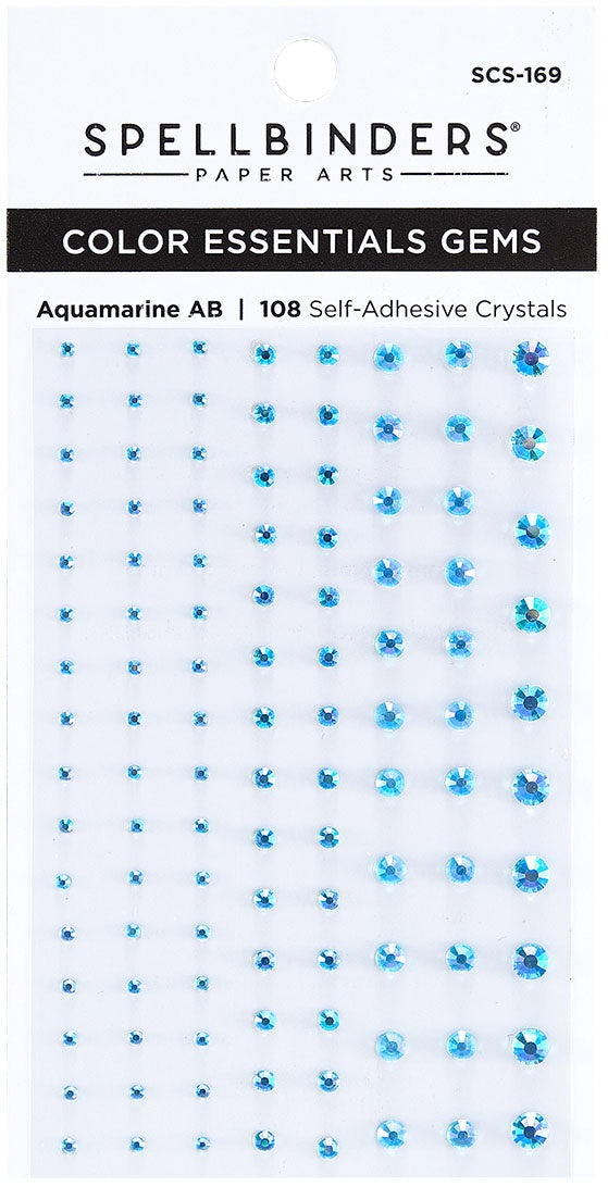 Spellbinders Color Essentials Gems 108/Pkg-Aquamarine