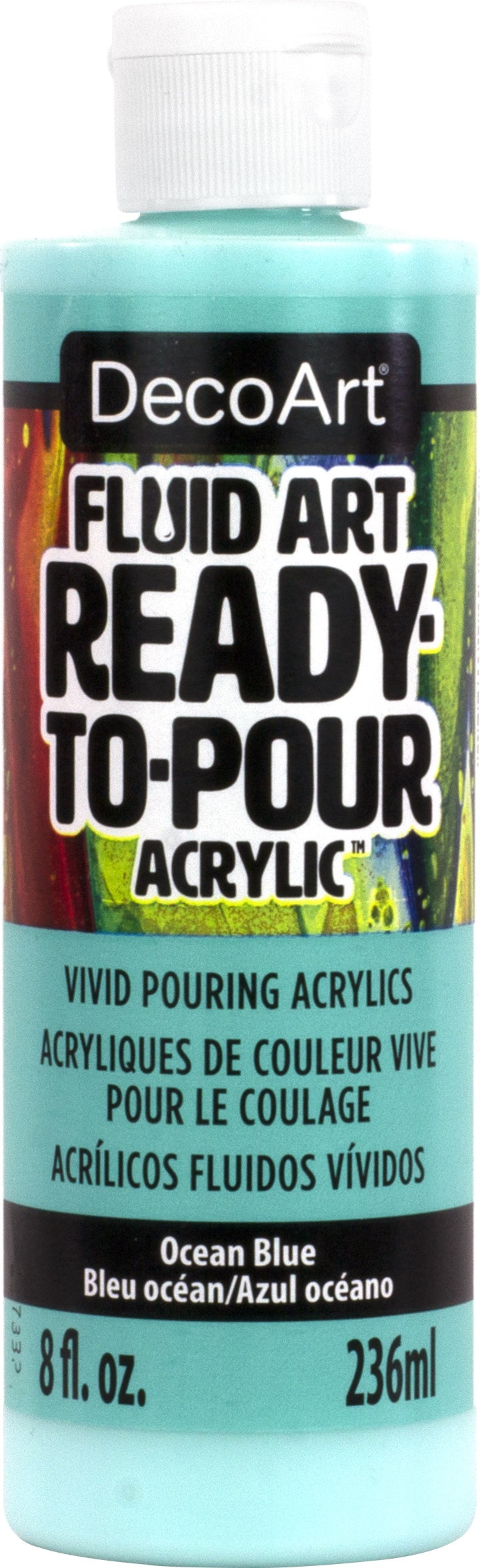 DecoArt FluidArt Ready-To-Pour Acrylic Paint 8oz-Ocean Blue