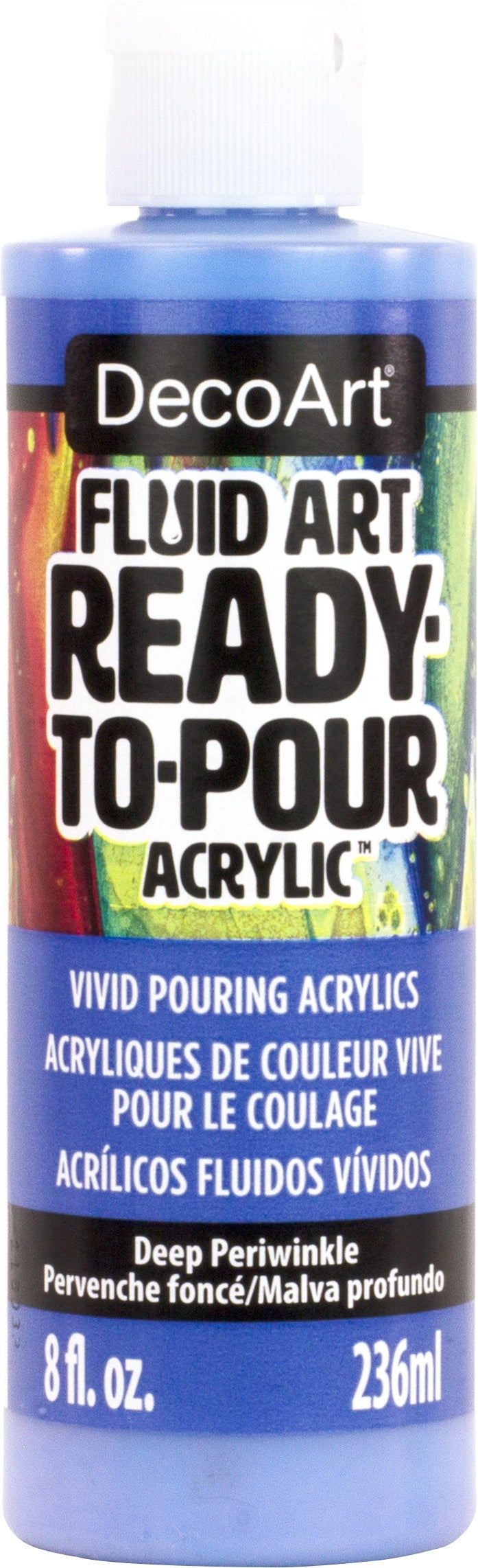 DecoArt FluidArt Ready-To-Pour Acrylic Paint 8oz-Deep Periwinkle