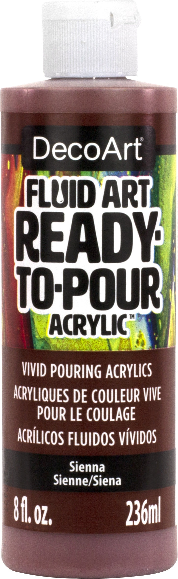 DecoArt FluidArt Ready-To-Pour Acrylic Paint 8oz-Sienna