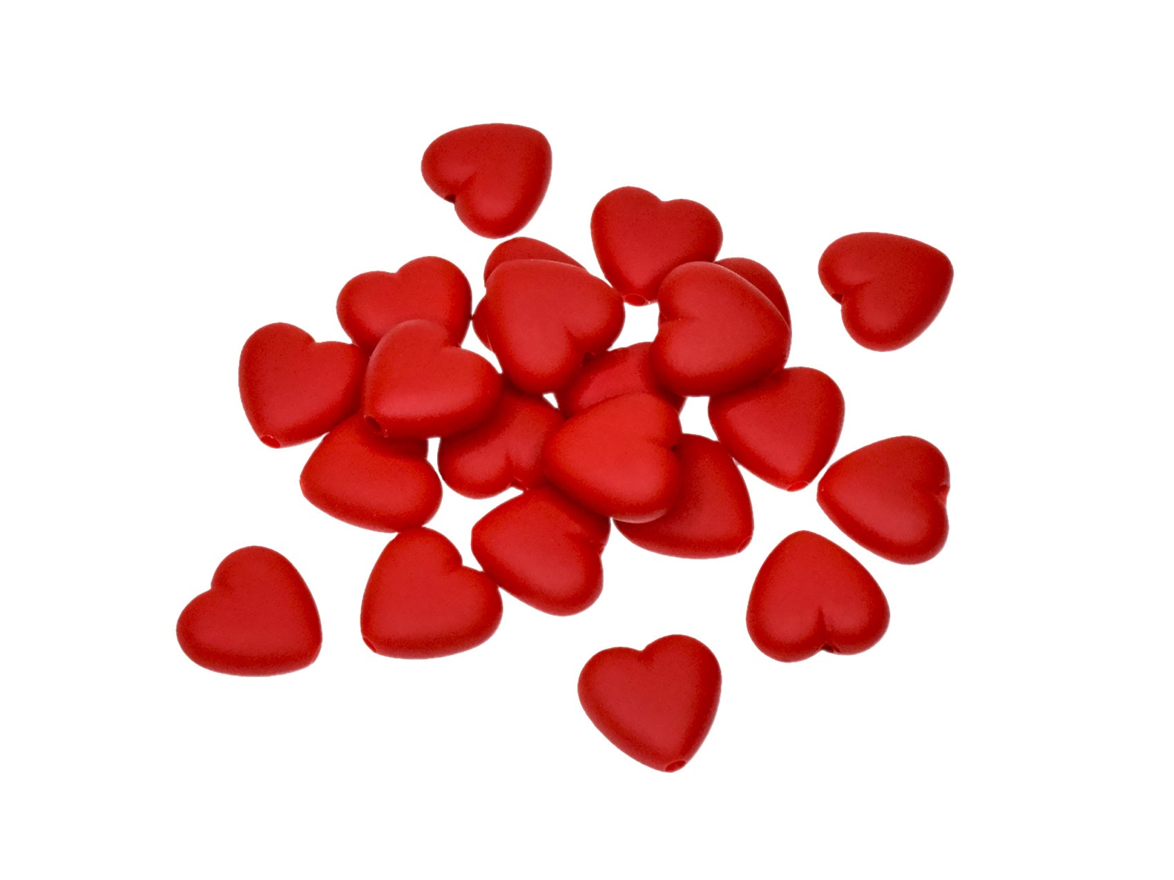 Multicraft Plastic Beads 20g-Heart Red