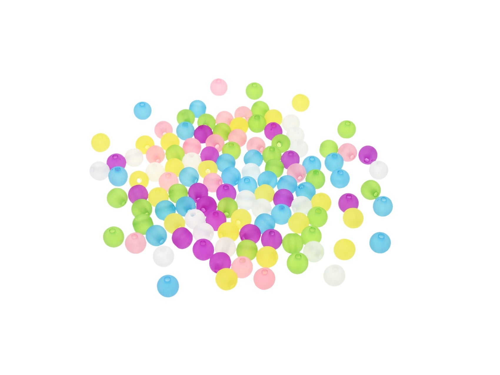Multicraft Round Plastic Beads 28g-8mm Frosted