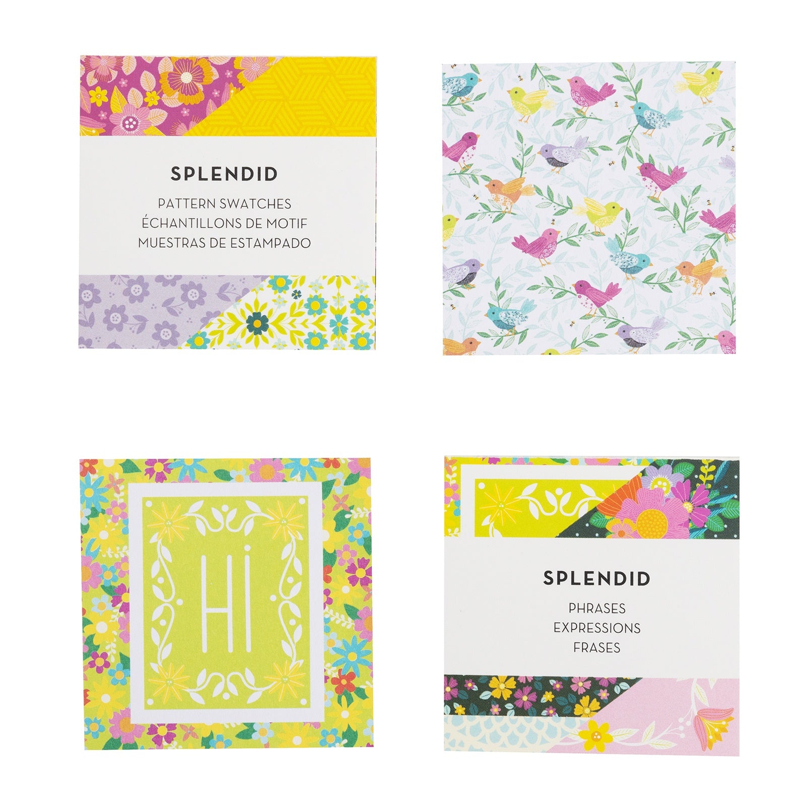 Paige Evans Splendid Mini Swatch Books 2"X2" 72/Pkg-Pattern & Phrase, 36 Sheets Each