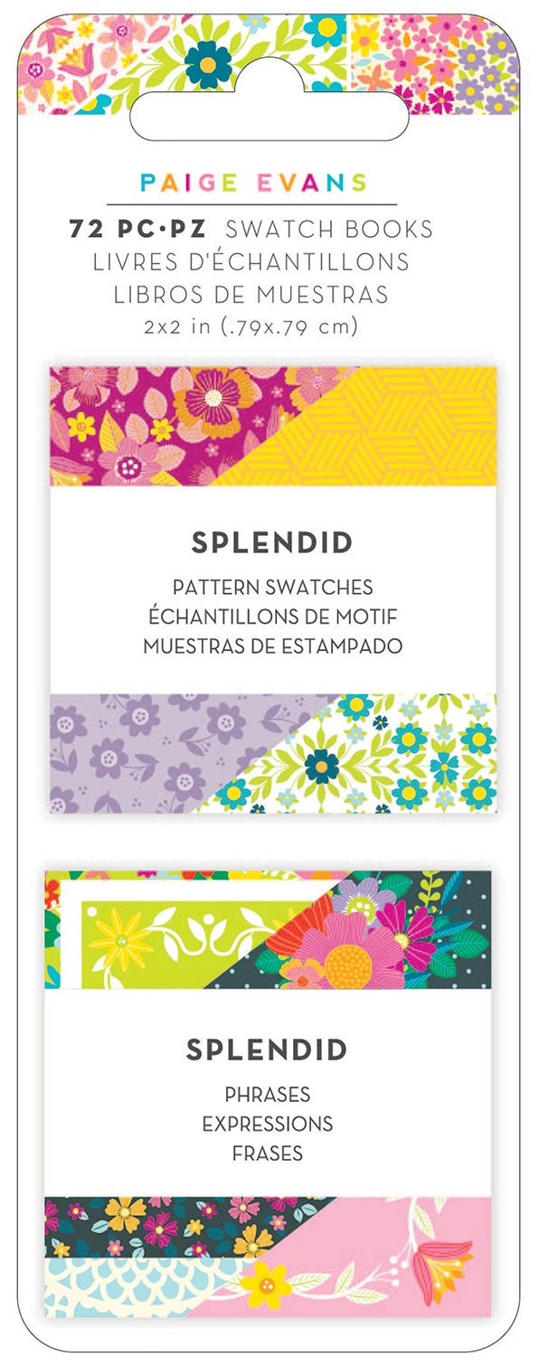 Paige Evans Splendid Mini Swatch Books 2"X2" 72/Pkg-Pattern & Phrase, 36 Sheets Each