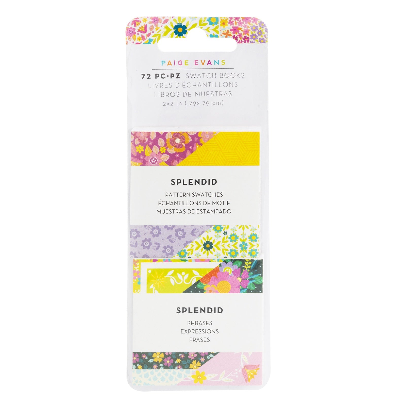 Paige Evans Splendid Mini Swatch Books 2"X2" 72/Pkg-Pattern & Phrase, 36 Sheets Each