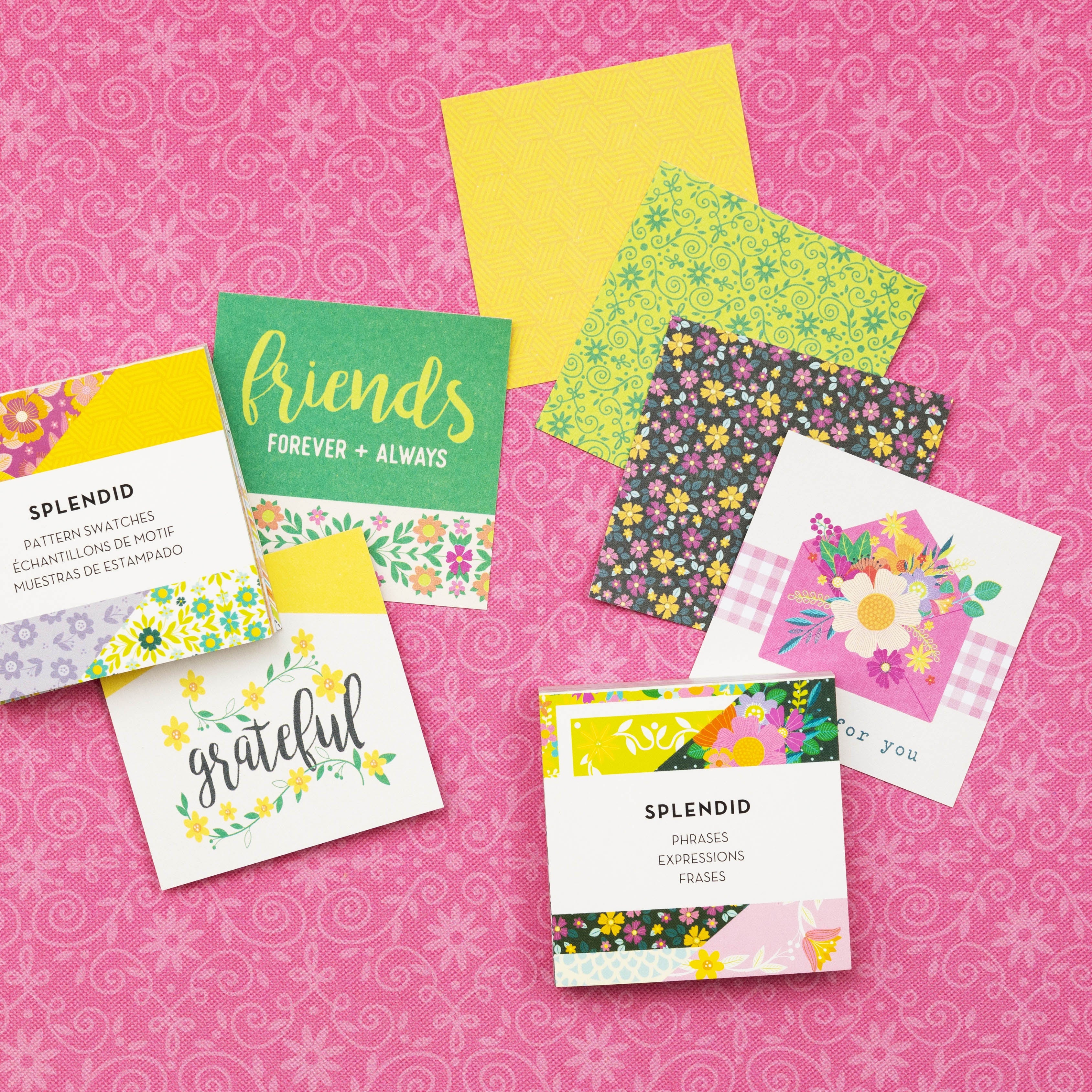 Paige Evans Splendid Mini Swatch Books 2"X2" 72/Pkg-Pattern & Phrase, 36 Sheets Each