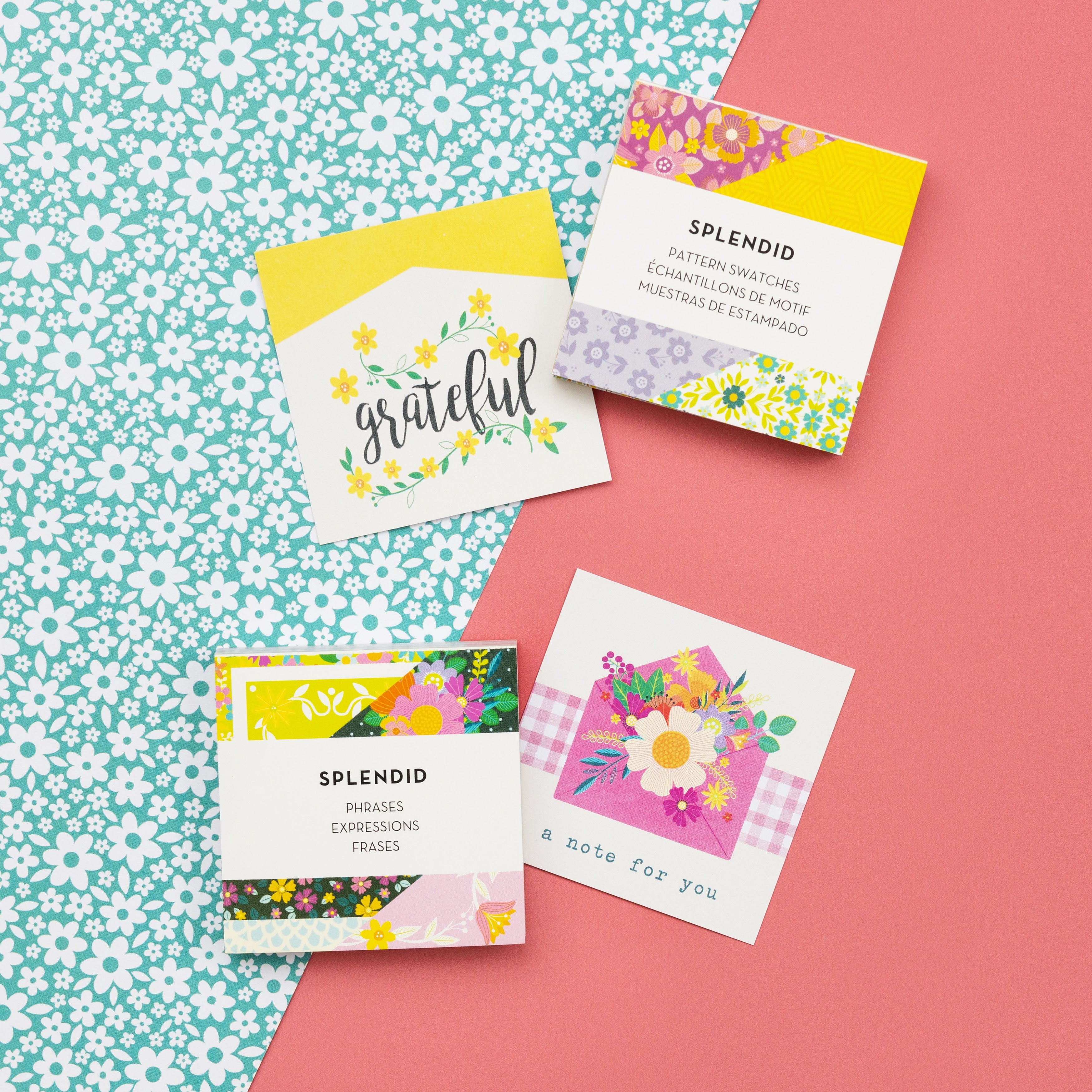 Paige Evans Splendid Mini Swatch Books 2"X2" 72/Pkg-Pattern & Phrase, 36 Sheets Each
