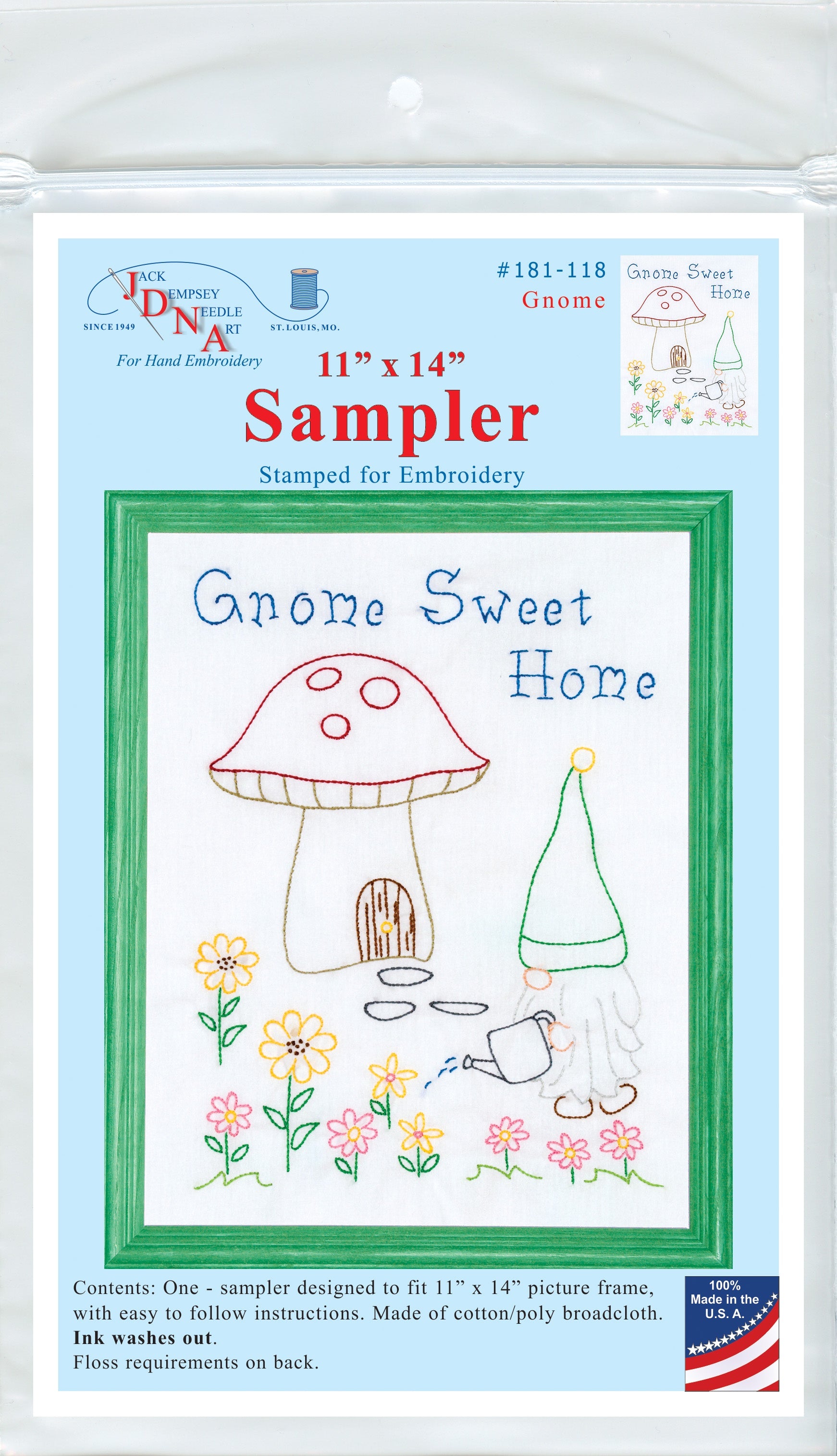 Jack Dempsey Stamped White Sampler 11"X14"-Gnome