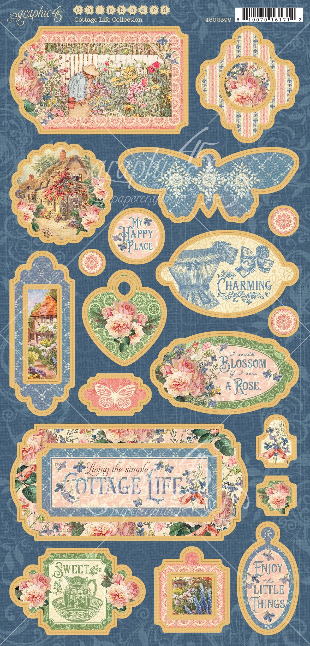 Cottage Life Chipboard Die-Cuts 6"X12" Sheet-
