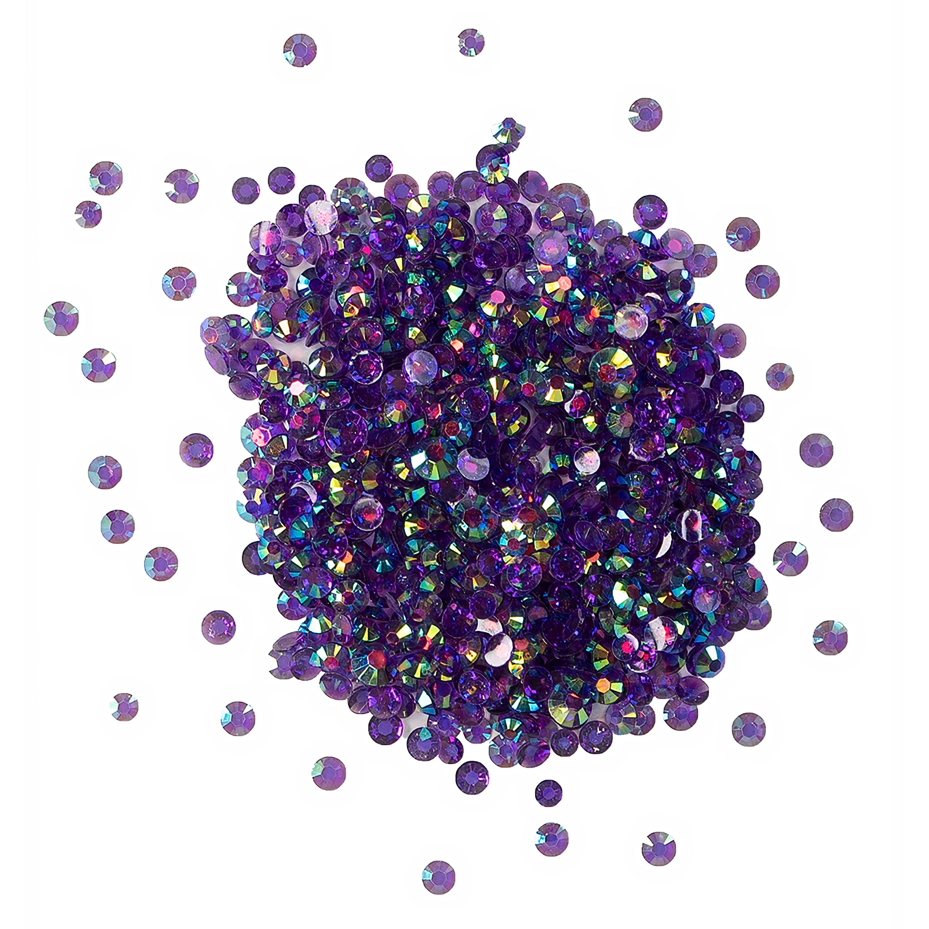 Buttons Galore Crystalz Clear Flat Back Gems-Plum