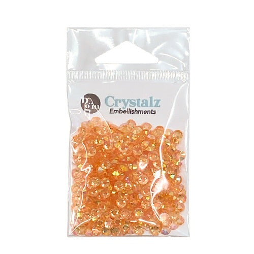 Buttons Galore Crystalz Clear Flat Back Gems-Peach