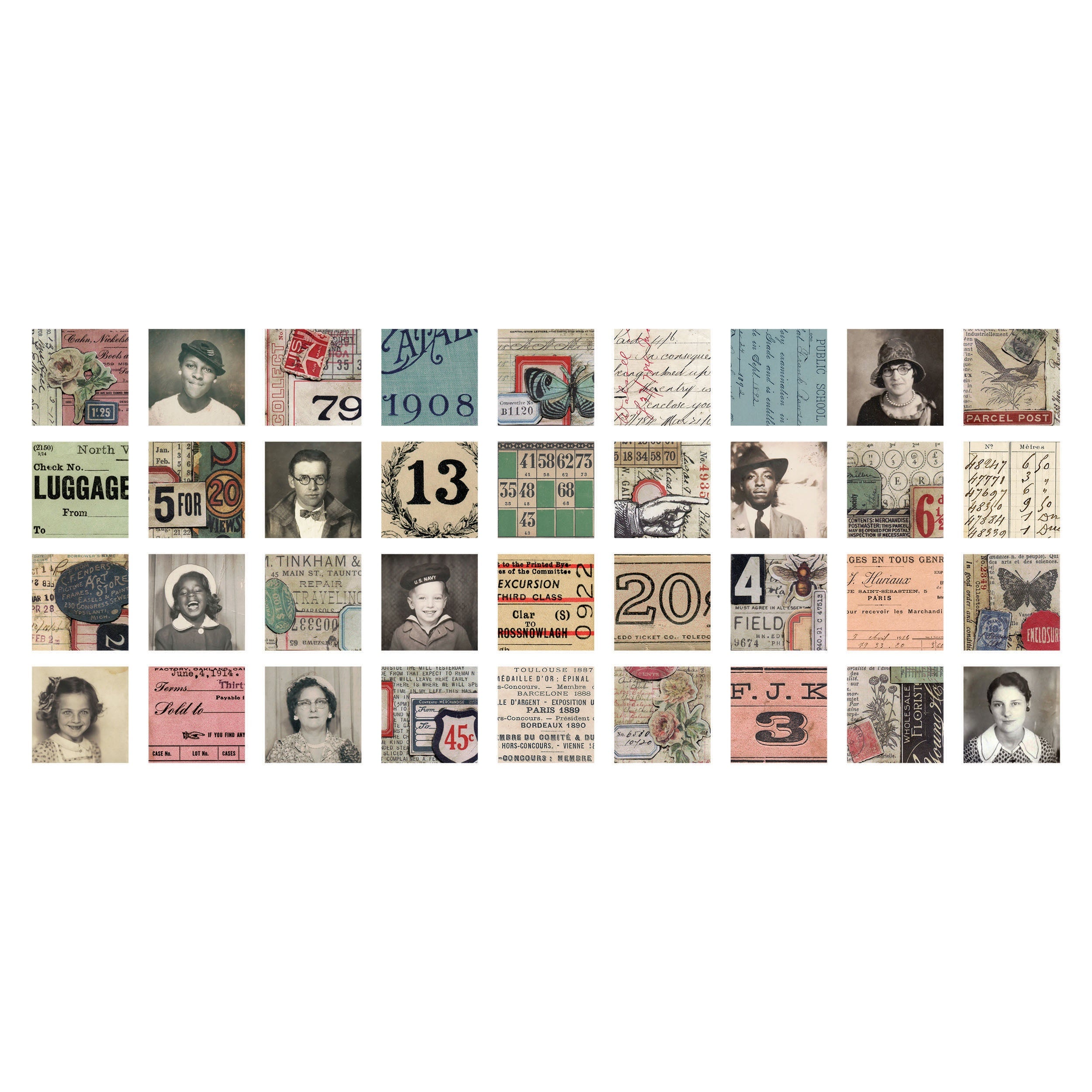 Idea-Ology Collage Tiles 72/Pkg