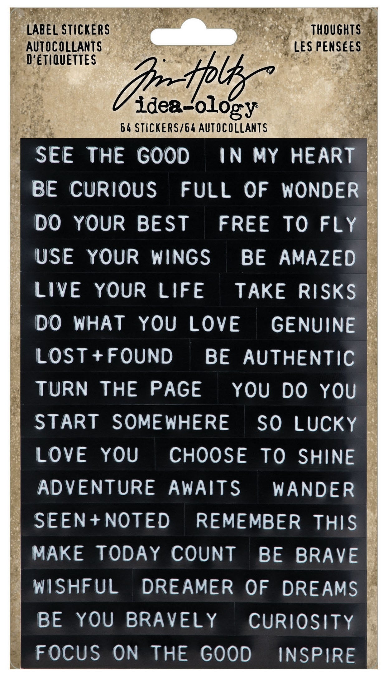 Idea-Ology Sentiments Label Stickers 64/Pkg-Thoughts