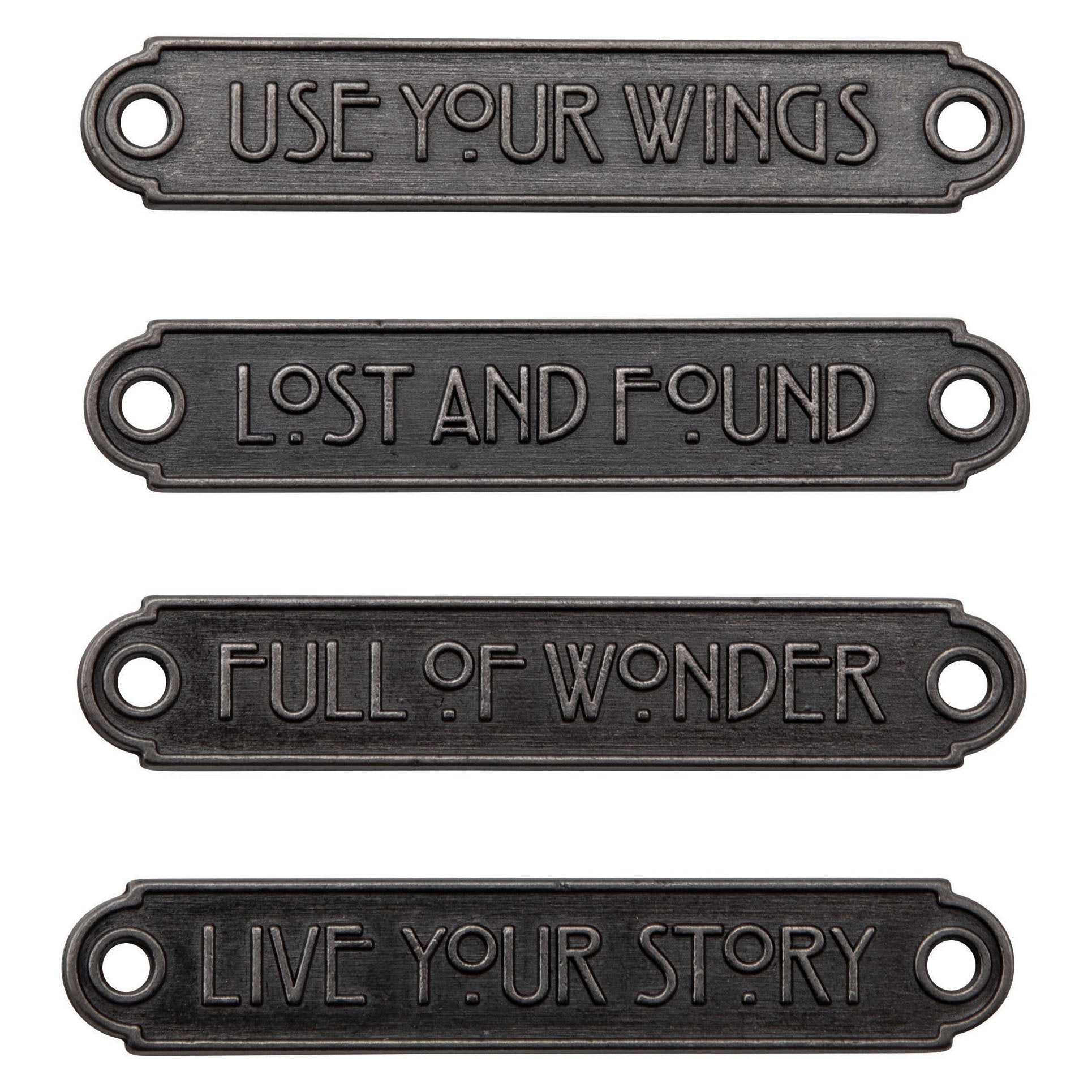 Idea-Ology Metal Word Plaques 4/Pkg