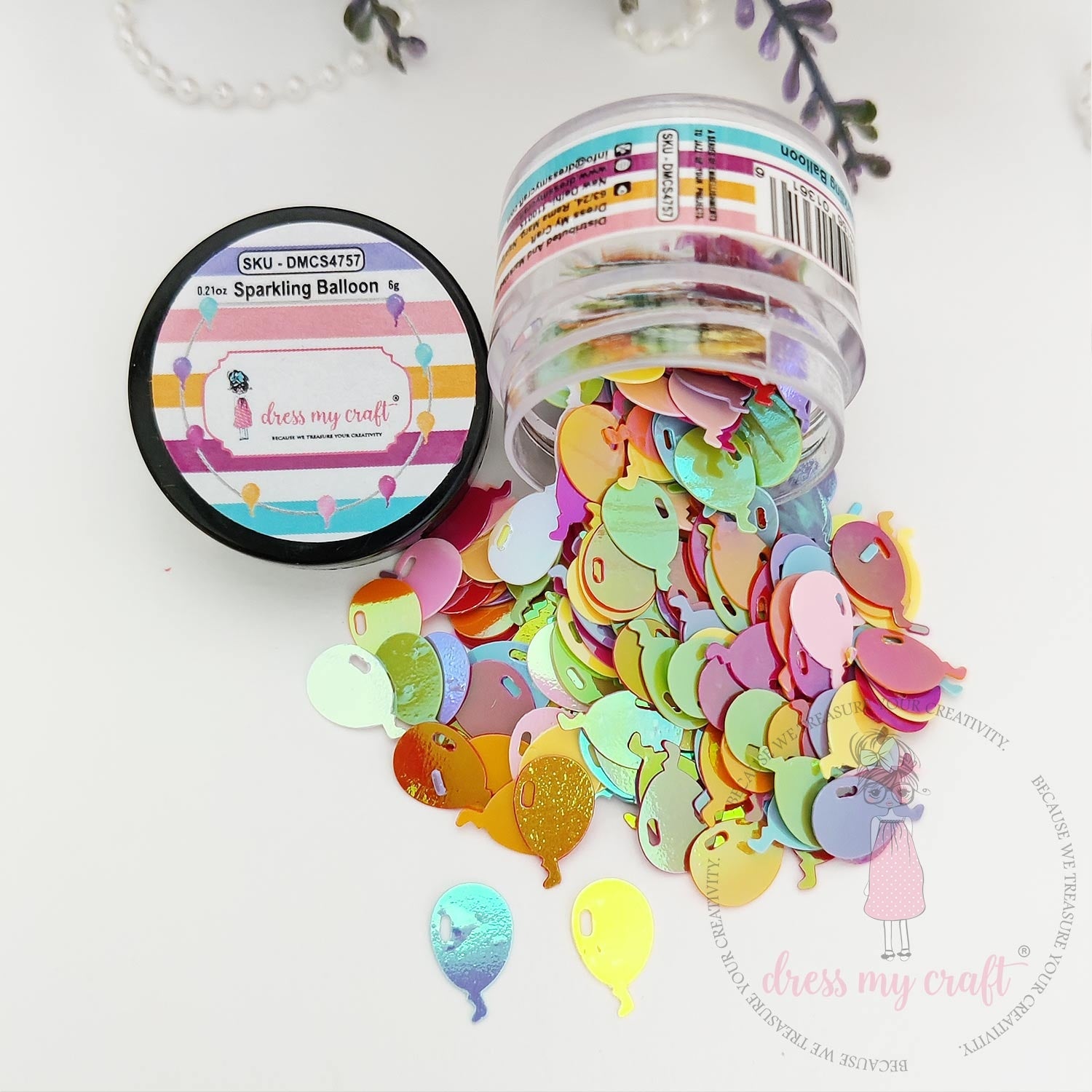 Dress My Craft Sparkling Shaker Elements 6gms-Balloon