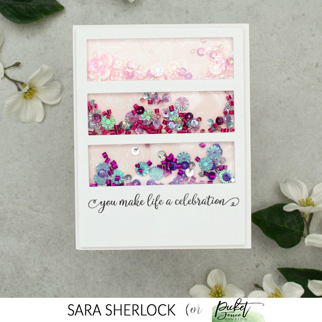 Picket Fence Sequin Mix-Purple Bottlecap Flowers