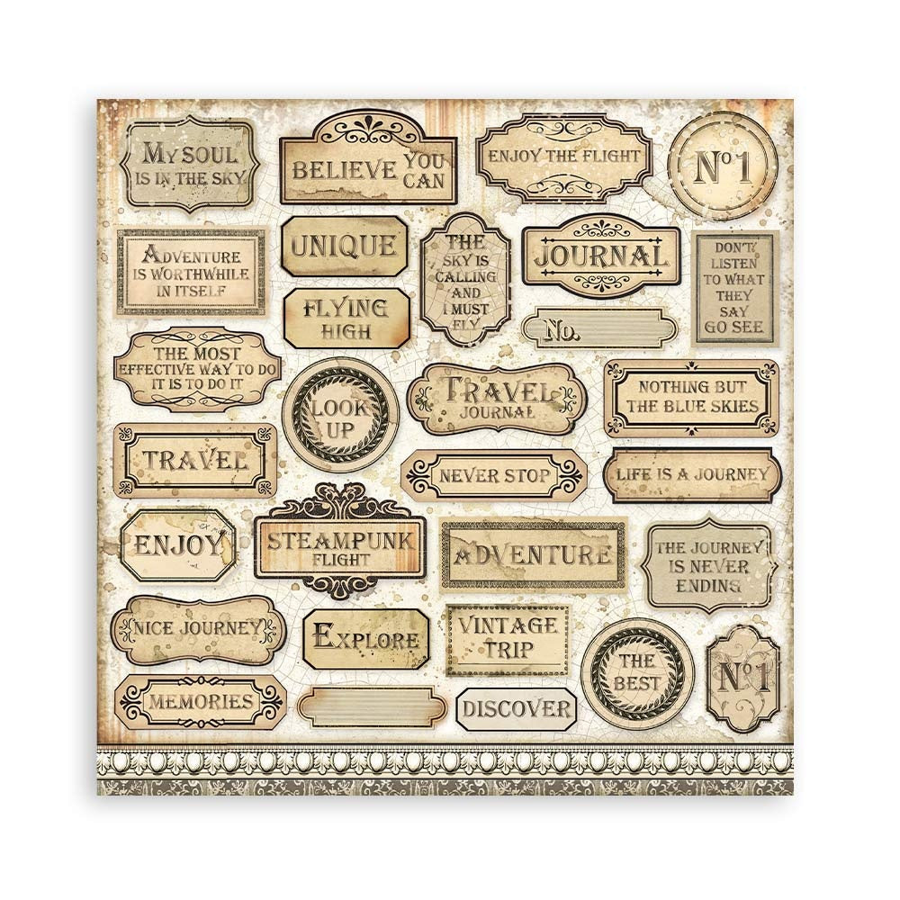Stamperia Double-Sided Paper Pad 8"X8" 10/Pkg-Sir Vagabond Aviator, 10 Designs/1 Each