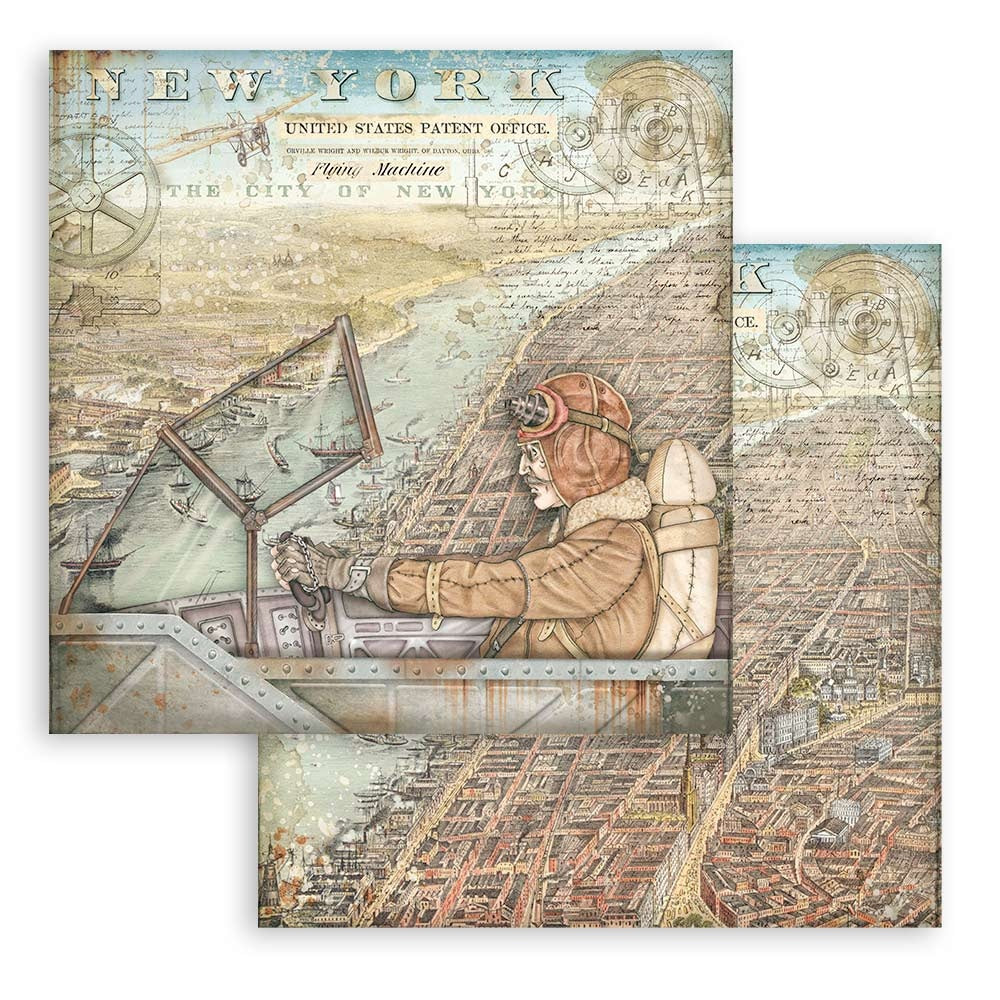 Stamperia Double-Sided Paper Pad 8"X8" 10/Pkg-Sir Vagabond Aviator, 10 Designs/1 Each