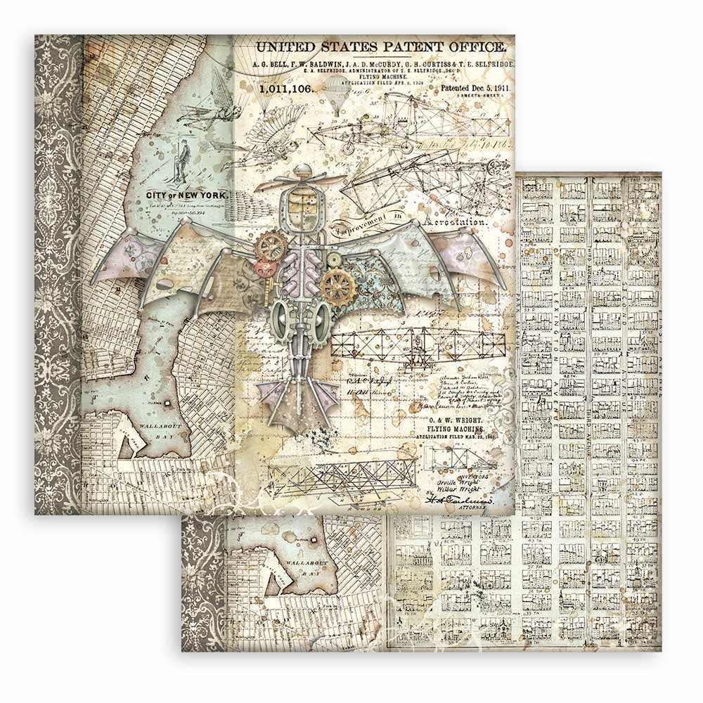 Stamperia Double-Sided Paper Pad 8"X8" 10/Pkg-Sir Vagabond Aviator, 10 Designs/1 Each