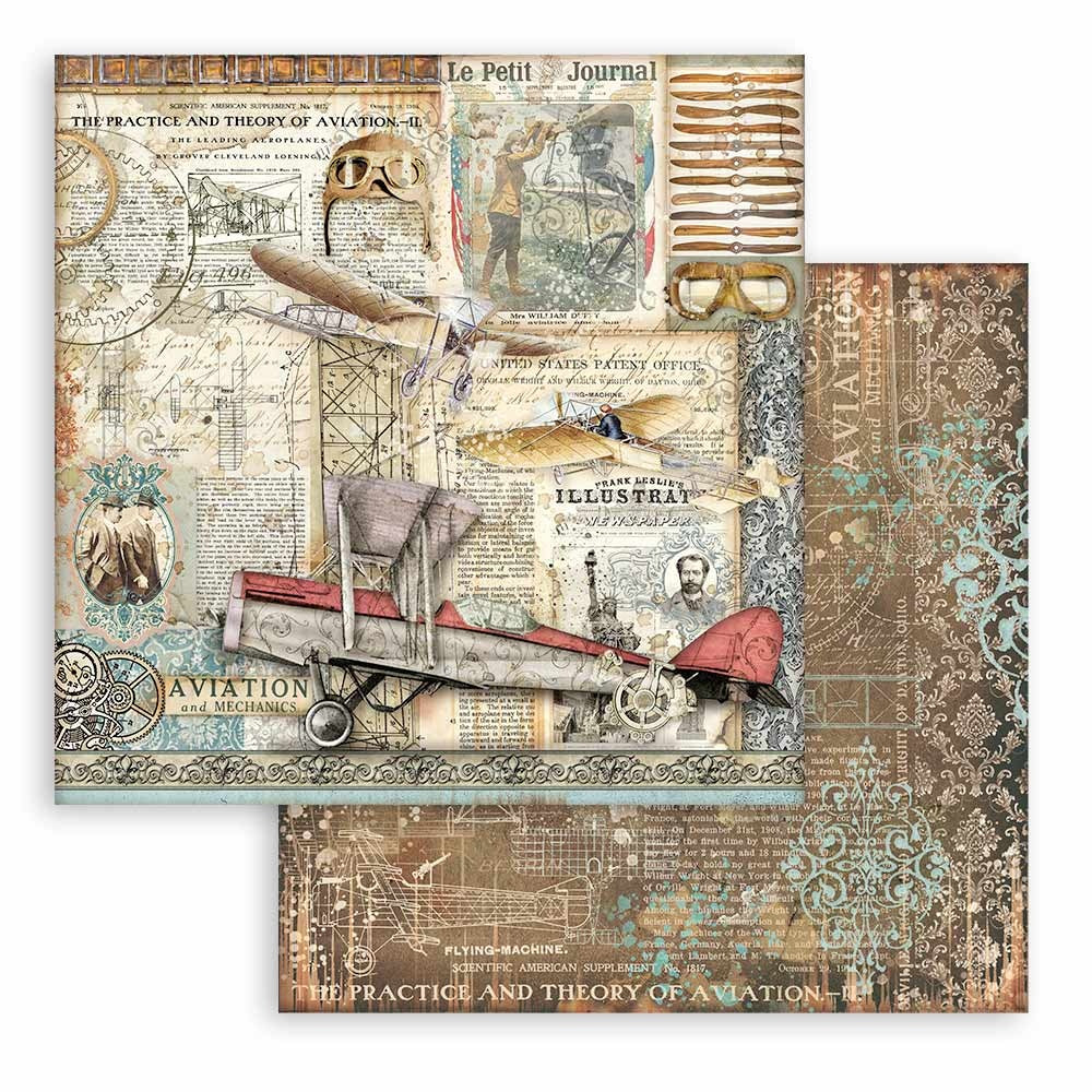Stamperia Double-Sided Paper Pad 8"X8" 10/Pkg-Sir Vagabond Aviator, 10 Designs/1 Each