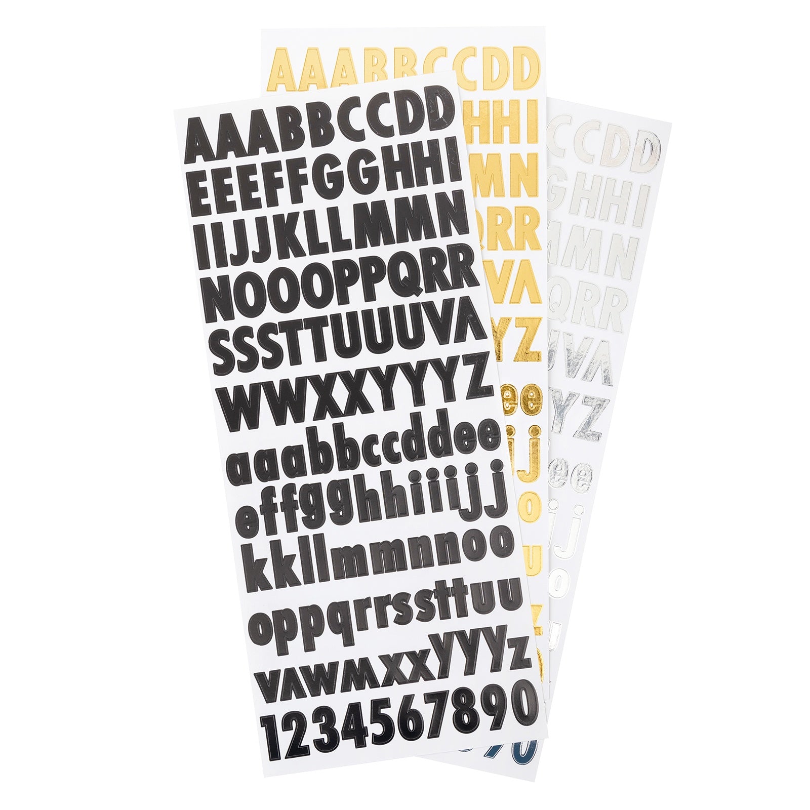 Sticko Alphabet Stickers-Black/Gold/Silver Futura