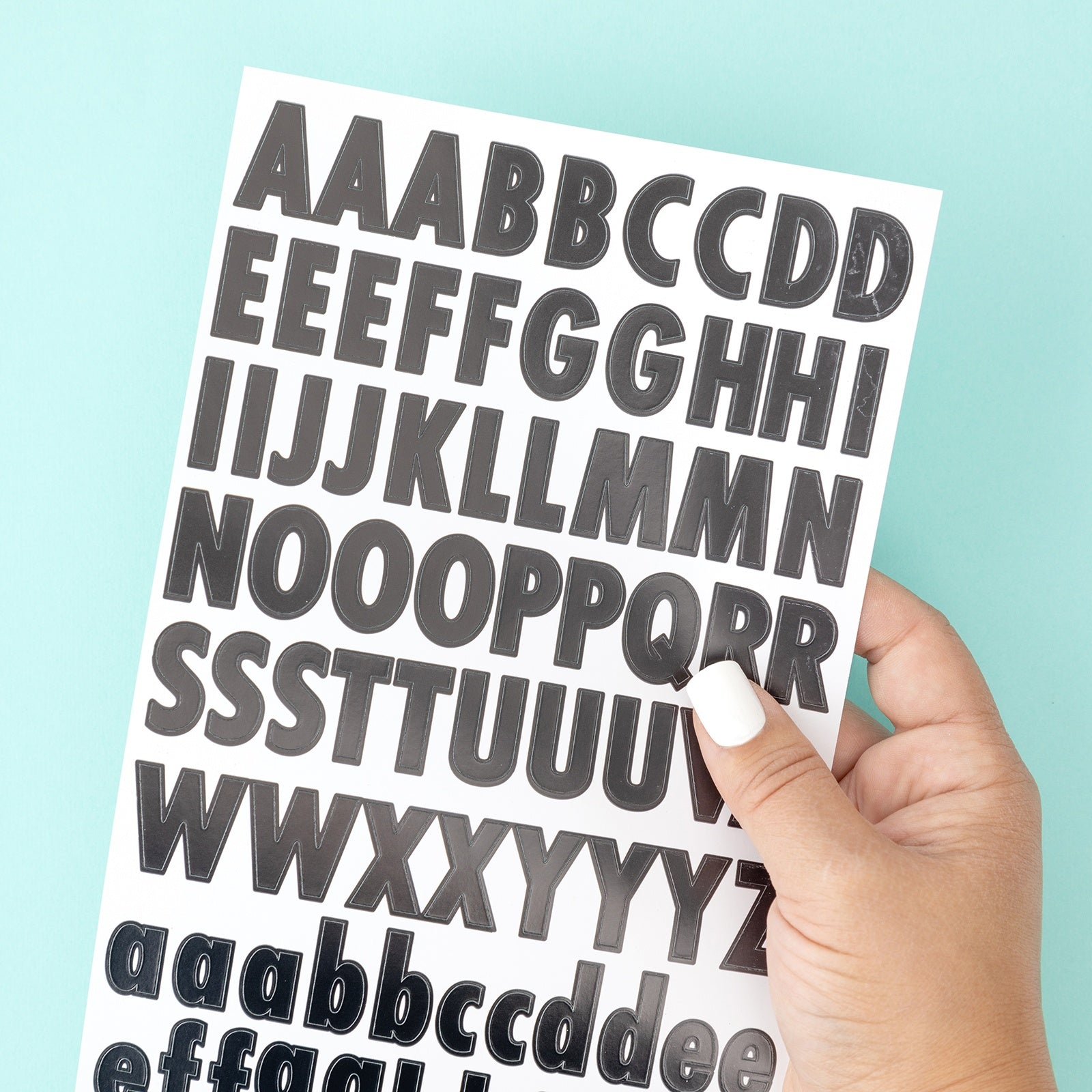 Sticko Alphabet Stickers-Black/Gold/Silver Futura