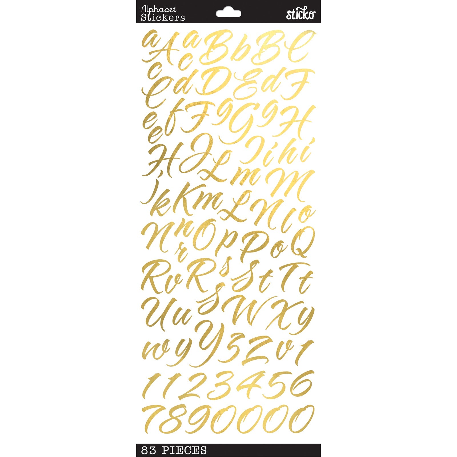 Sticko Alphabet Stickers-Brush Stroke Gold Script