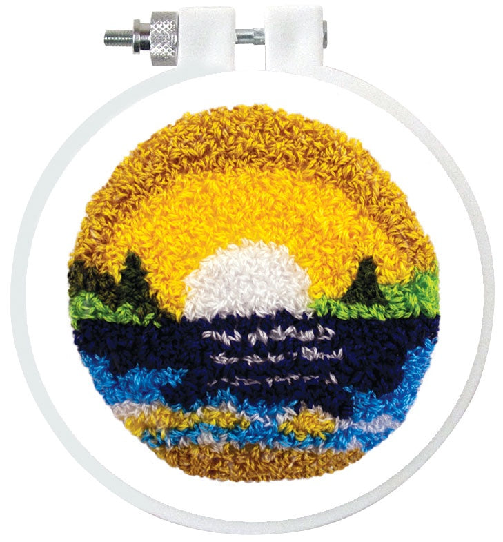 Design Works Punch Needle Kit 3.5" Round-Sunrise